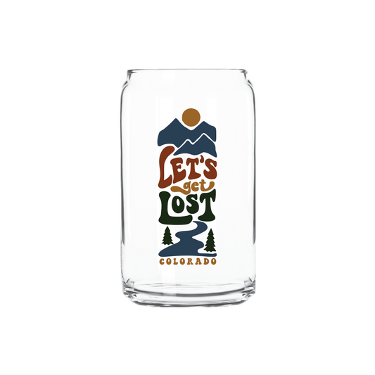Let's Get Lost Beer Can Glass