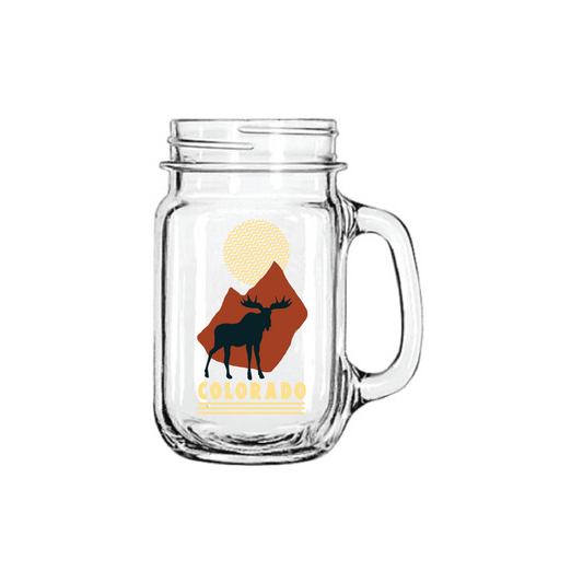 Iconic Moose Mason Jar Glass
