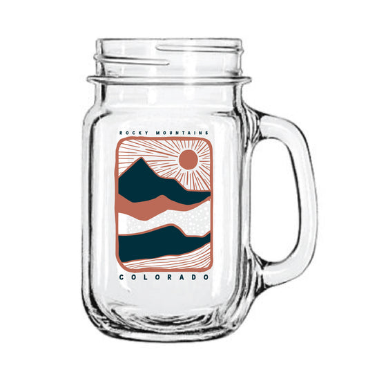 Colorado Landscape Mason Jar Glass