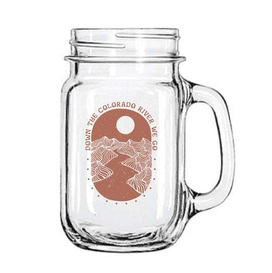 Down the Colorado River Mason Jar Glass
