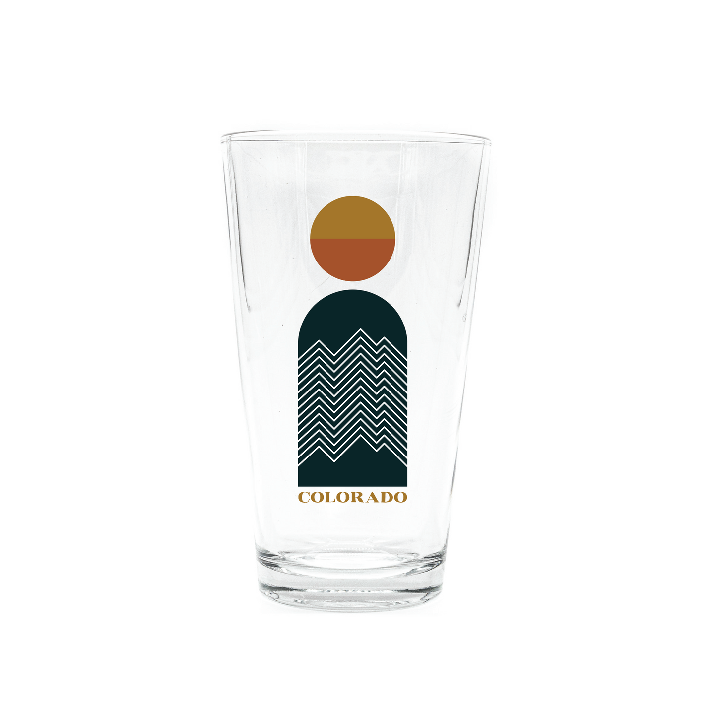 Arched Mountain Lines Pint Glass