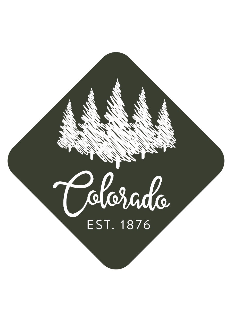 Evergreen Sketch Trees Sticker