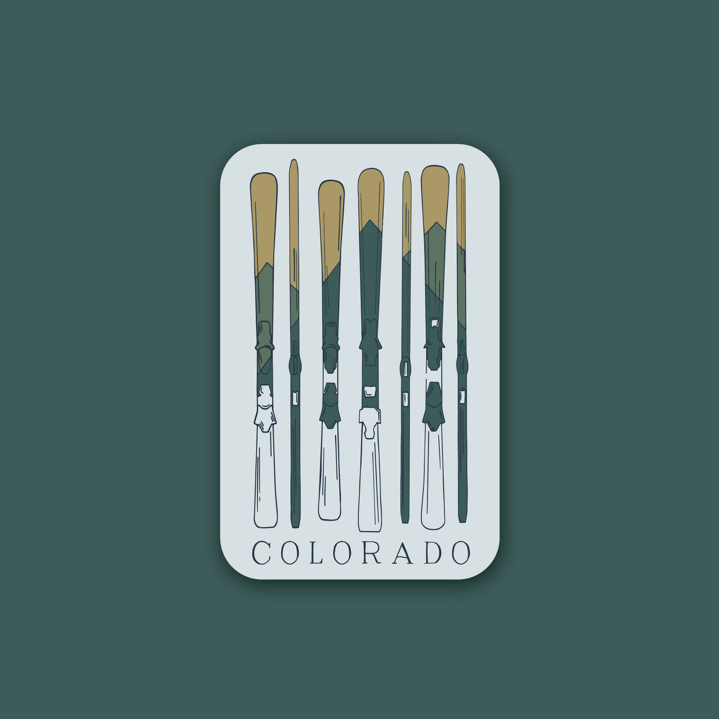 Vintage Skis Mini Sticker