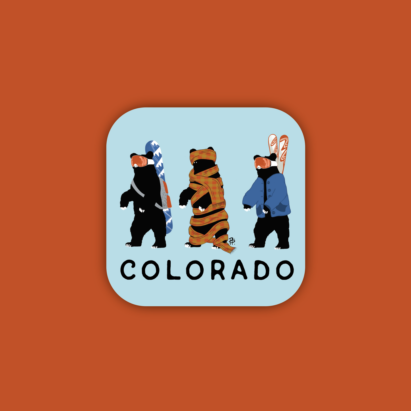 Zombie Bears Colorado Mini Sticker