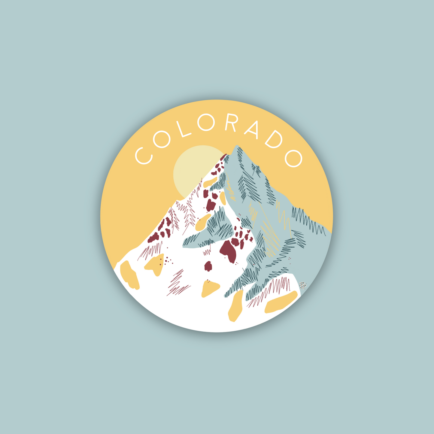 Yellow Mountain Mini Sticker