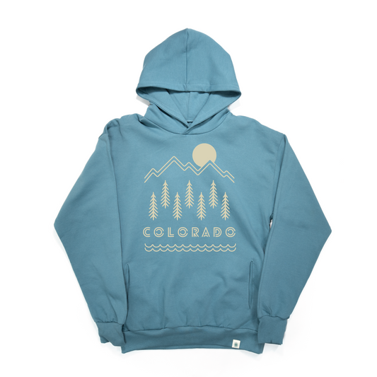 Colorado Mountain Lines Steel Blue Aussie Hoodie