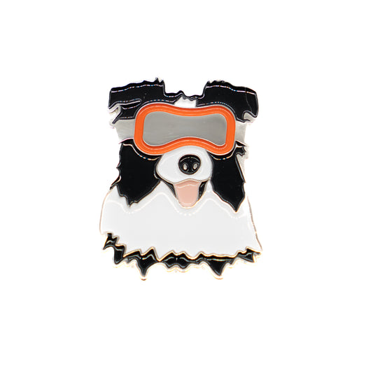 Border Collie Snow Dog Pin