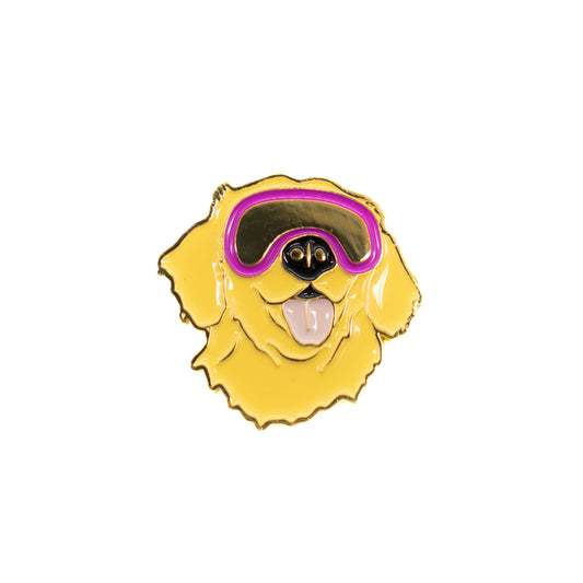 Golden Retriever Snow Dog Pin