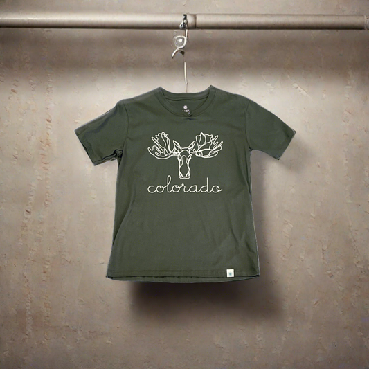 Cursive Moose Khoa Army Green Shirt - Unisex