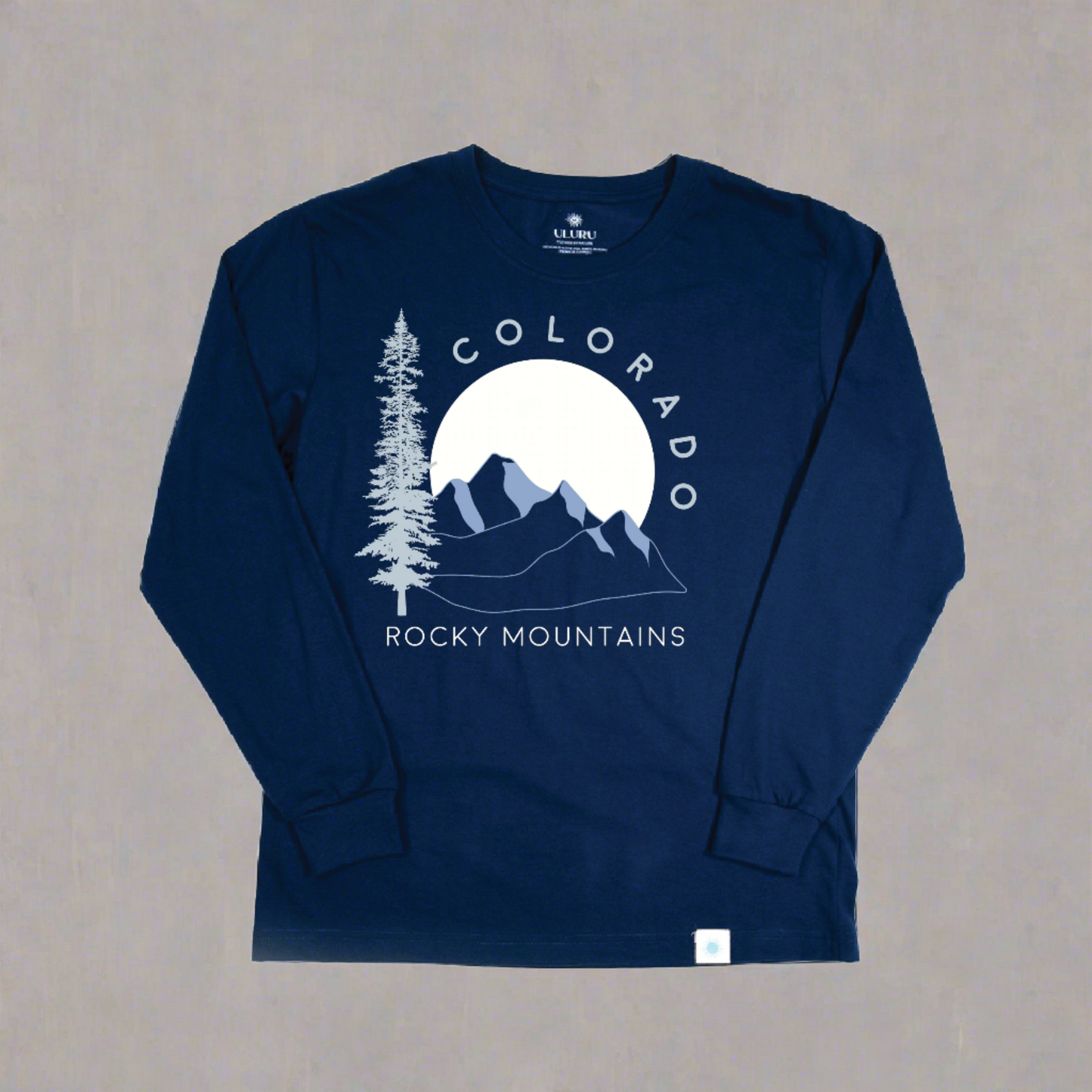Colorado Mountain Tree Navy Classic Long Sleeve Shirt