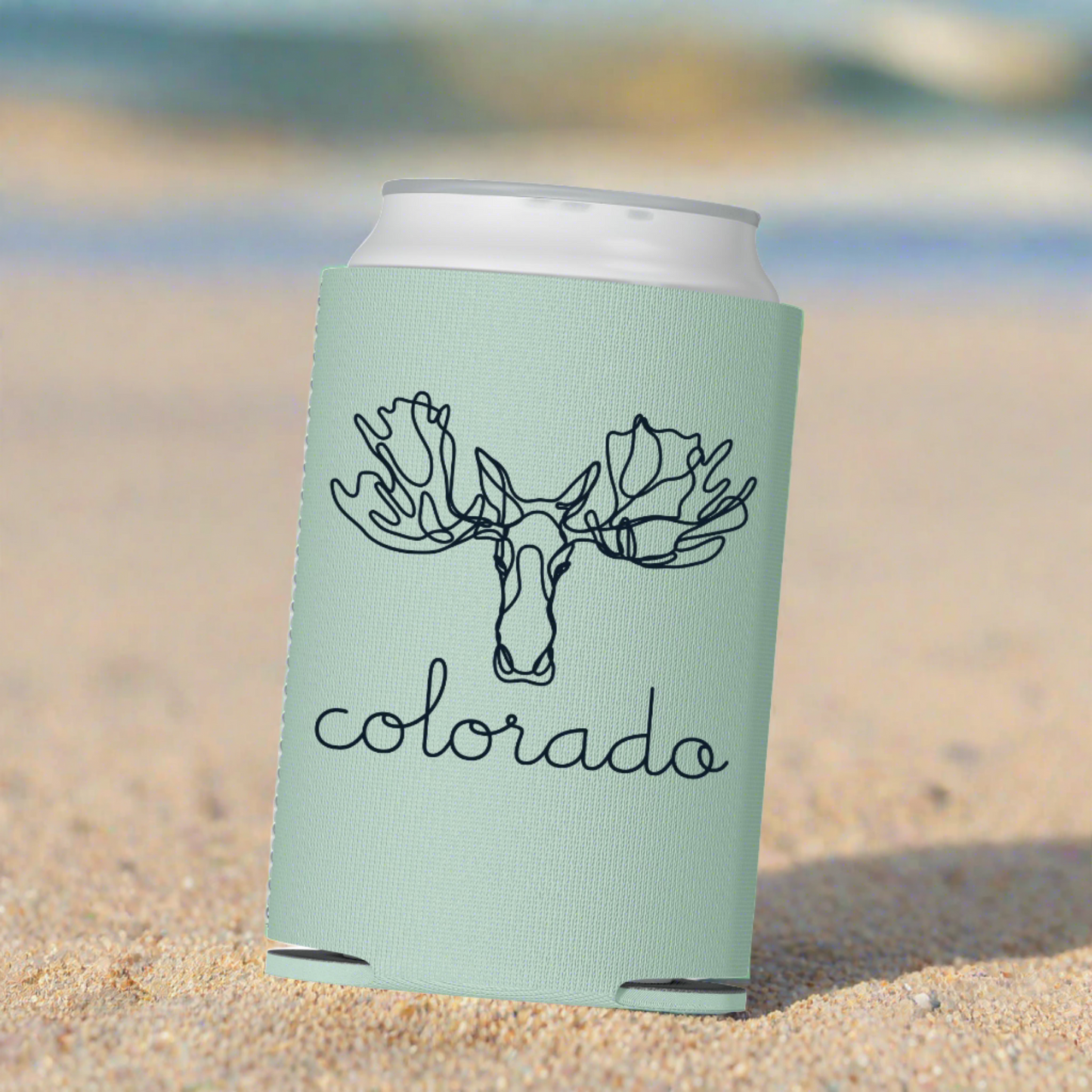 Cursive Moose Colorado Can Cooler