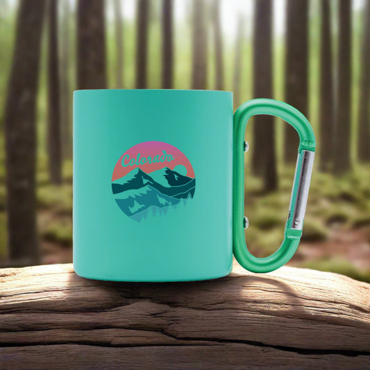 Colorado Mountain Turquoise Carabiner Mug