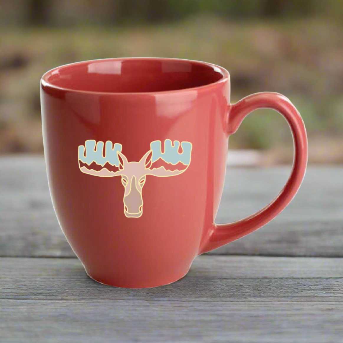 Pastel Moose Novelty Bistro Mug