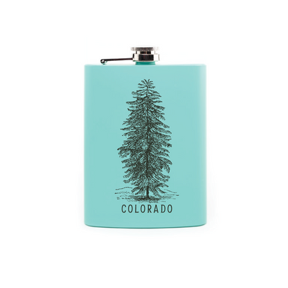 Colorado Pine Tree Hip Flask