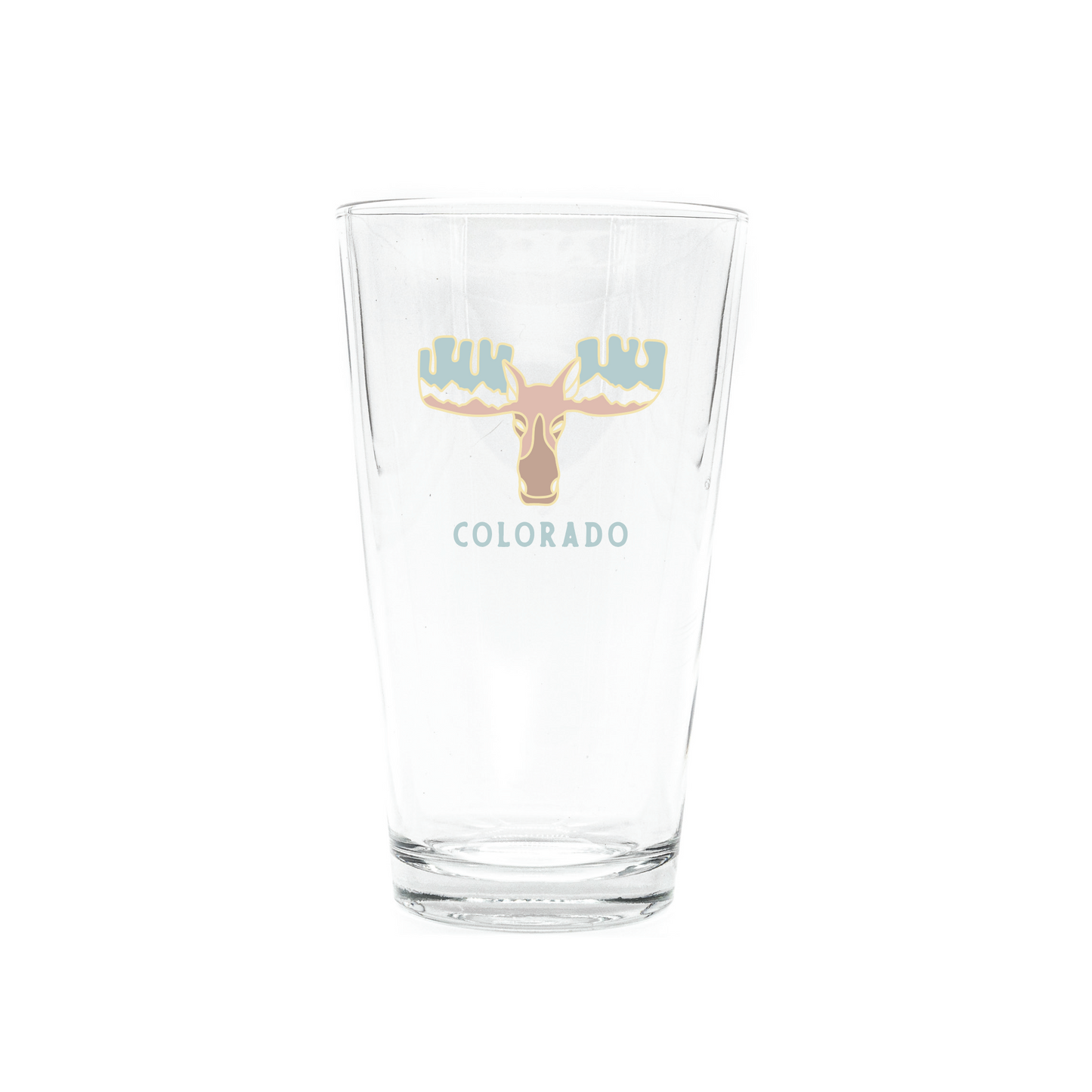 Pastel Mountain Moose Pint Glass