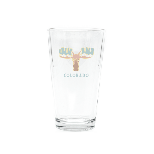 Pastel Mountain Moose Pint Glass