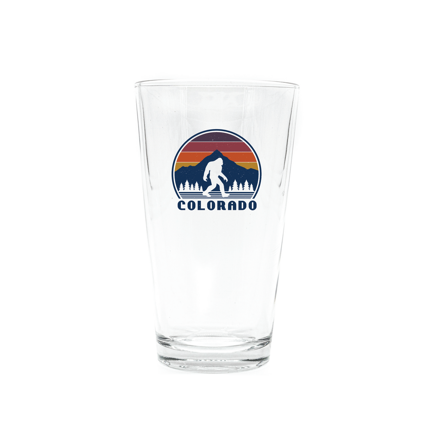 Sunset Sasquatch Colorado Pint Glass
