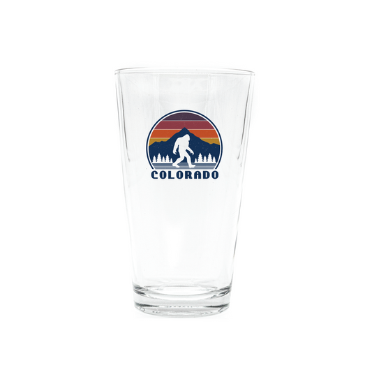 Sunset Sasquatch Colorado Pint Glass