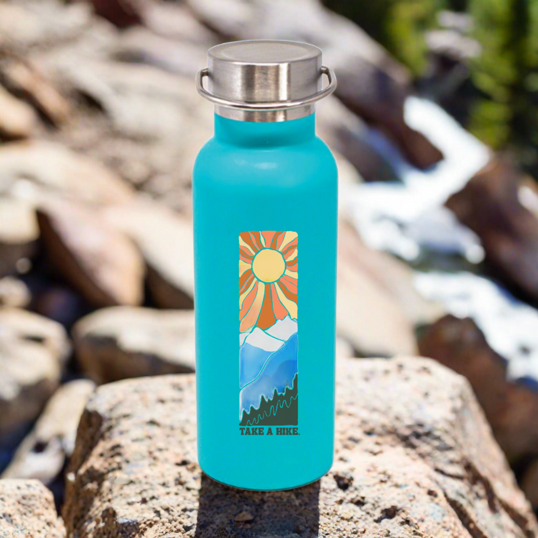 Take A Hike in Turquoise Water Bottle