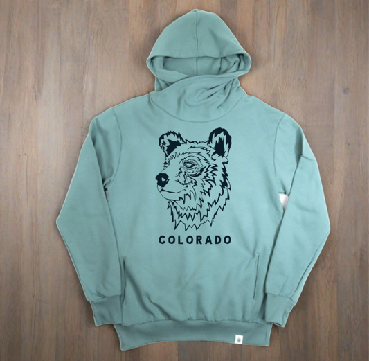 Bear Head Colorado Cowl Neck Hoodie