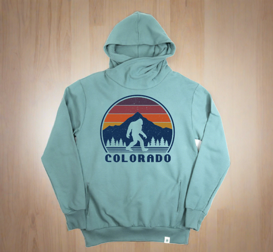 Sunset Sasquatch Colorado Cowl Neck Hoodie