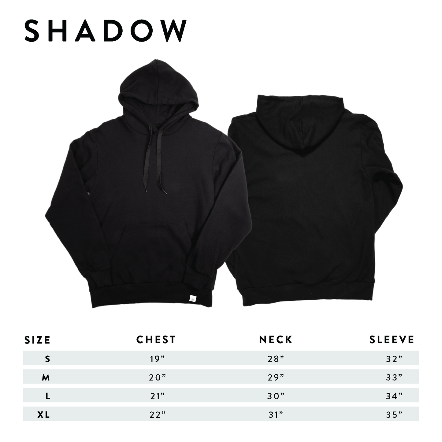 Classic Hoodie Sizing | Shadow