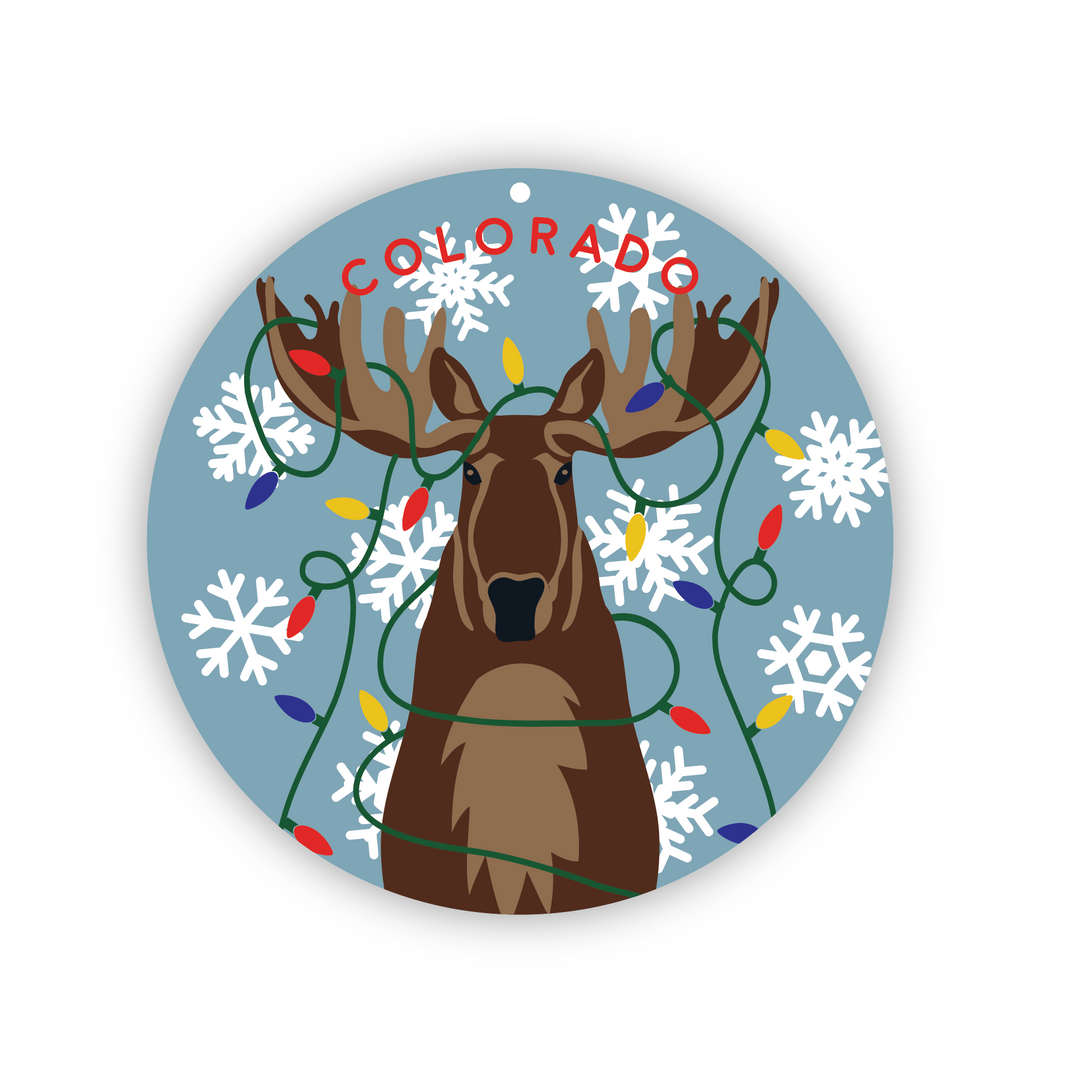 Moose Holiday Lights Ornament