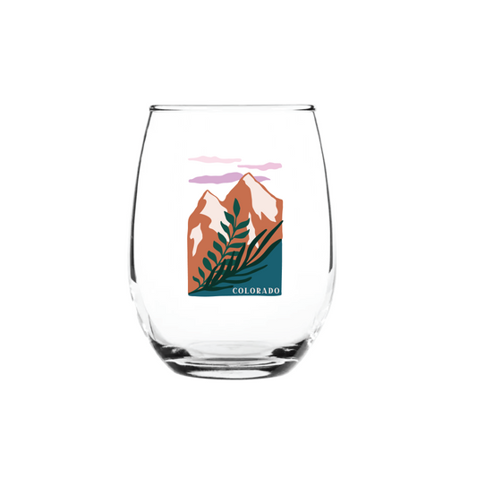 Two Peaks Tall Stemless Wine Glass