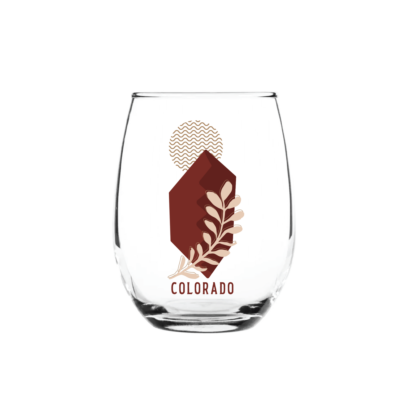 Colorado Fern Tall Stemless Wine Glass