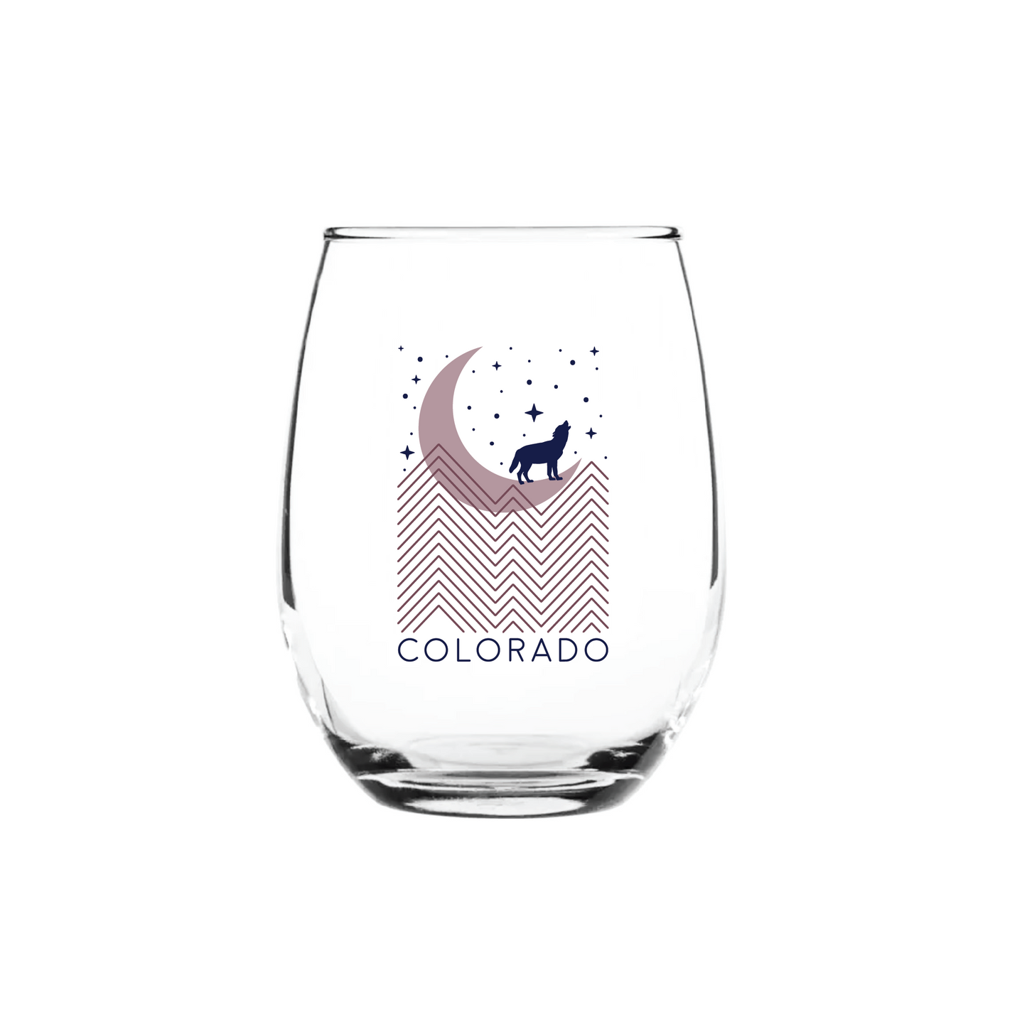 Moon Wolf Tall Stemless Wine Glass