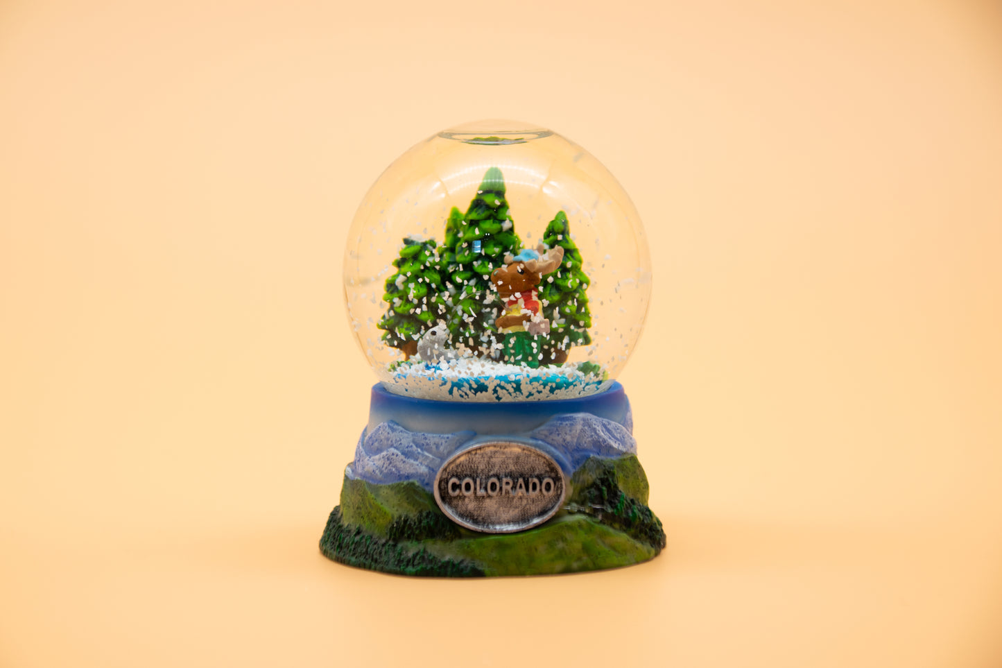 Fishing Moose Large Snow Globe