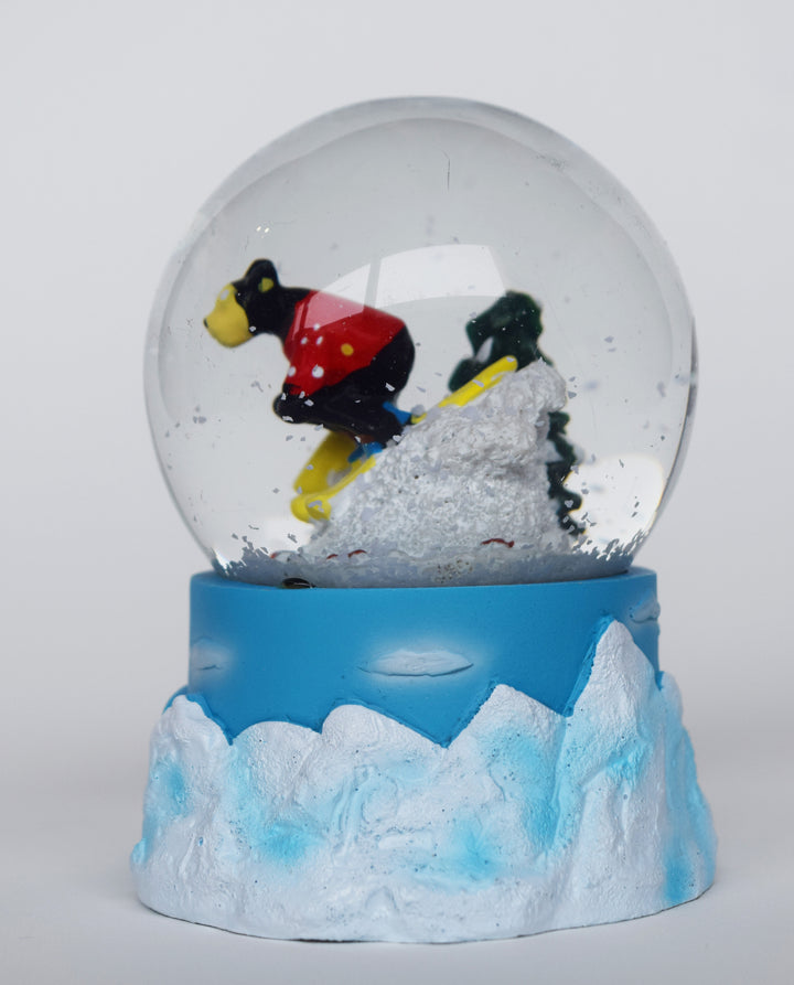 Skiing Bear Small Snow Globe