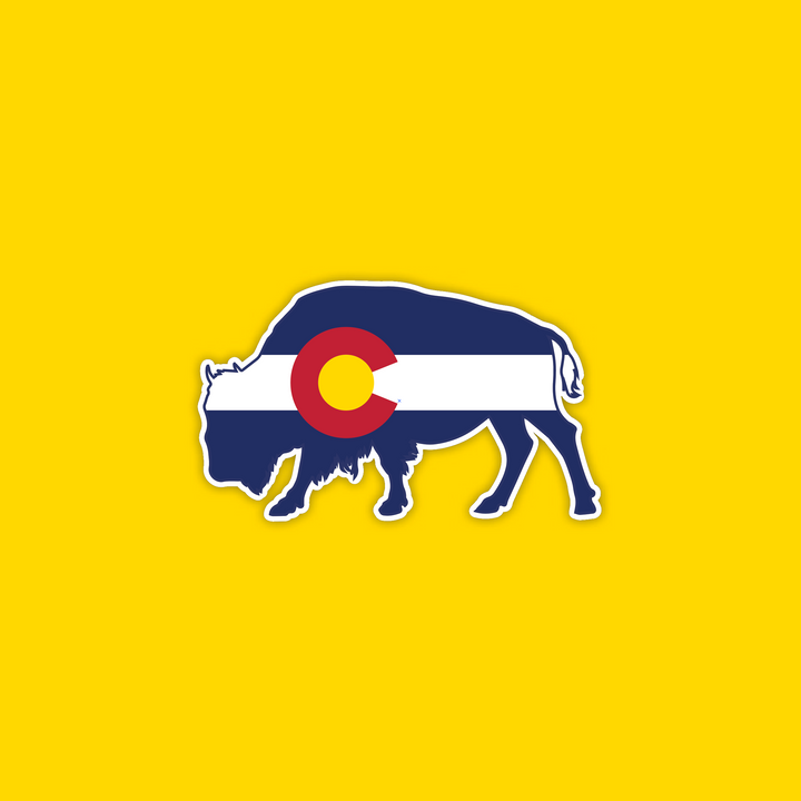 Colorado Flag Buffalo Sticker