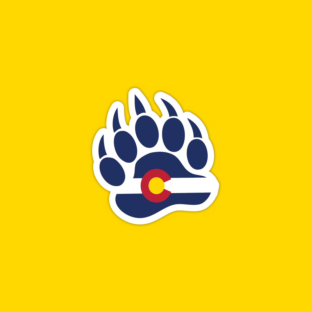 Colorado Flag Bear Paw Sticker