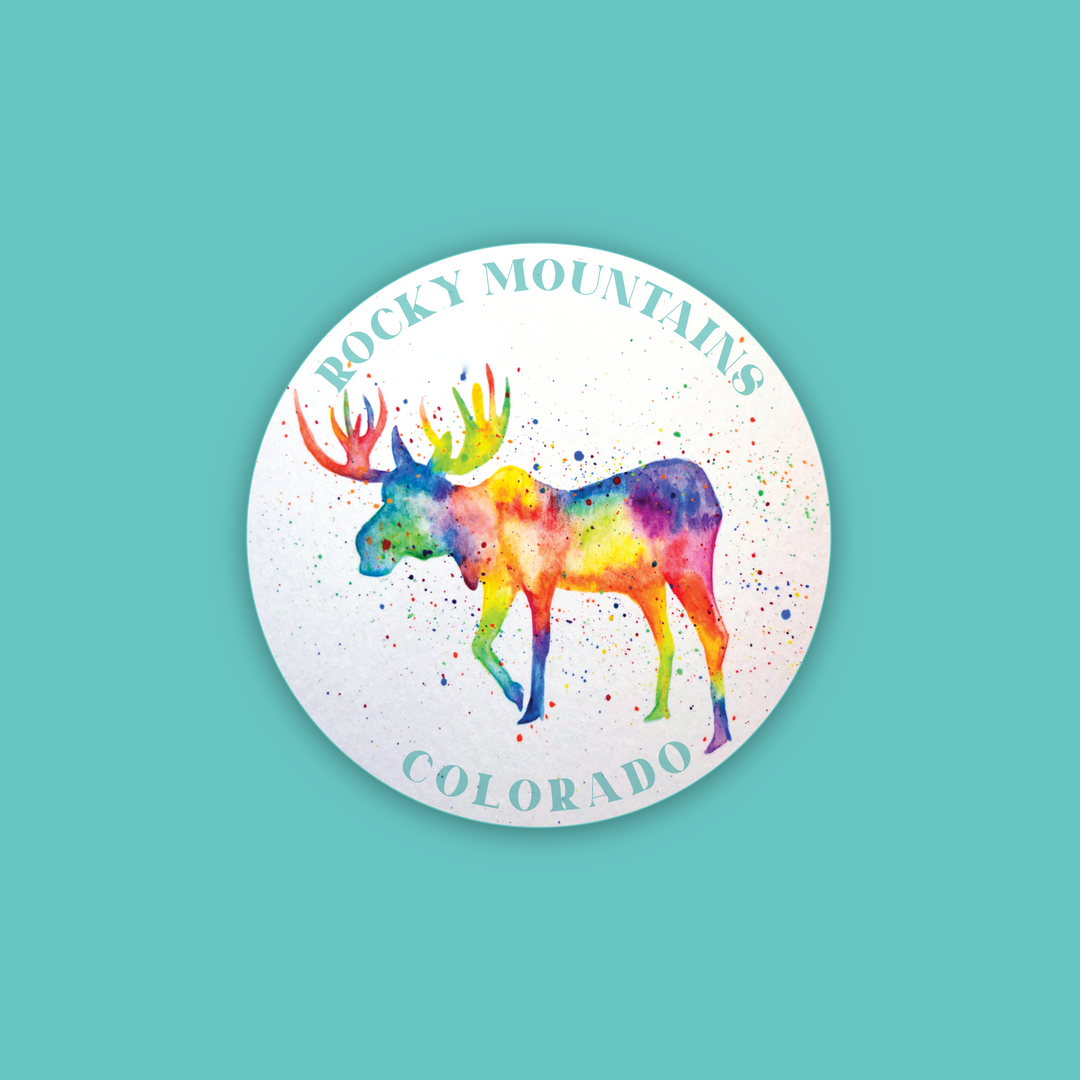 Watercolor Moose Mini Sticker