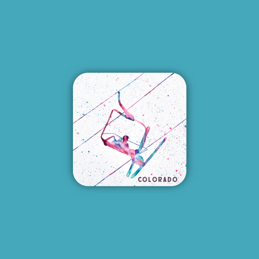 Watercolor Chairlift Mini Sticker
