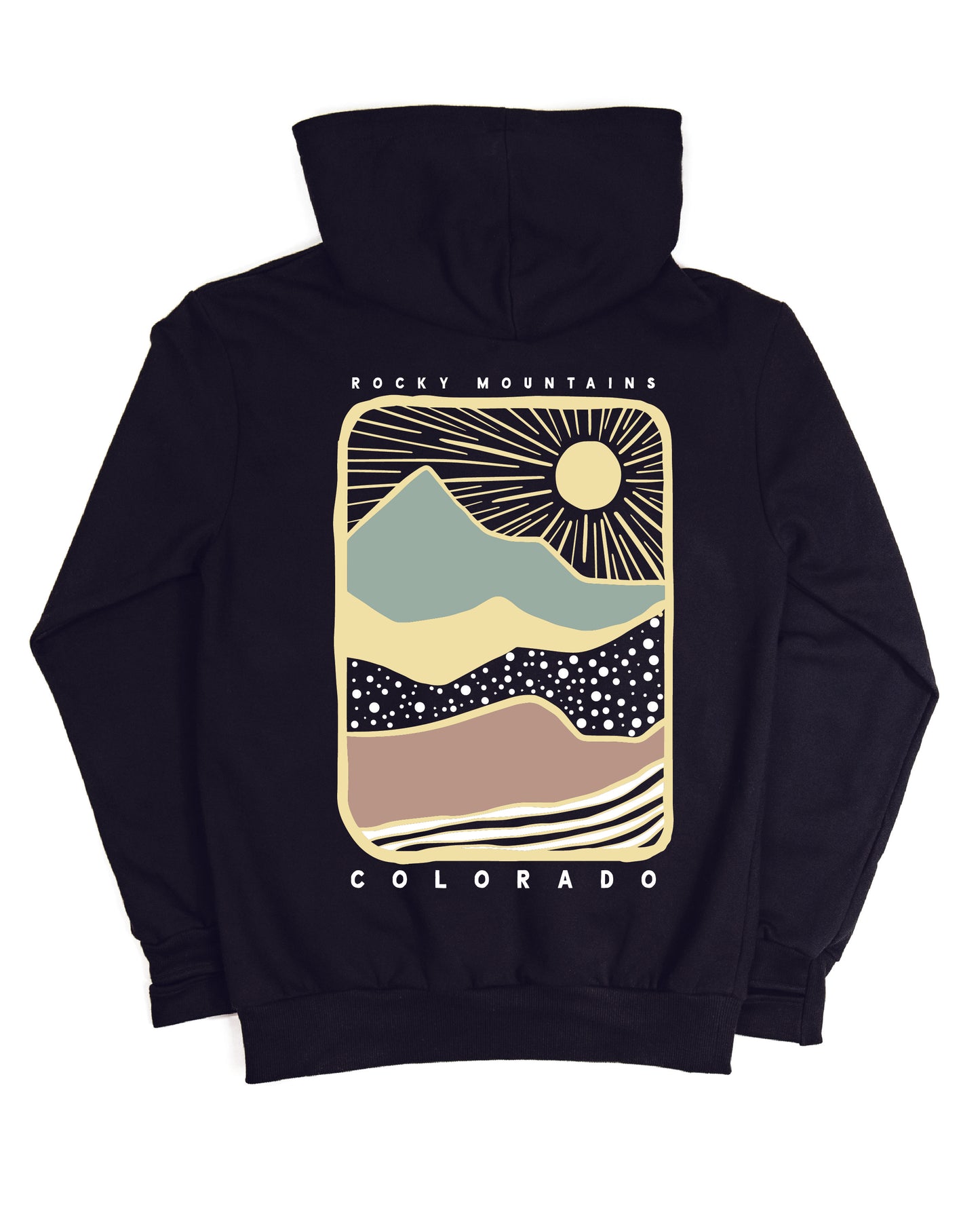 Colorado Landscape Black Cowl Neck Hoodie