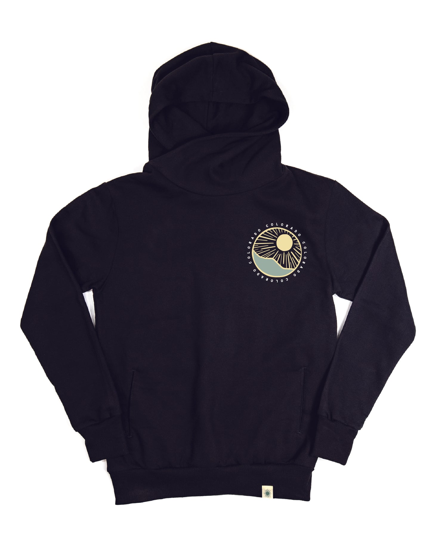 Colorado Landscape Black Cowl Neck Hoodie
