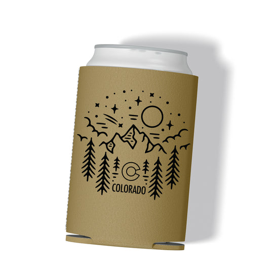 Campfire Mountain Colorado Can Cooler