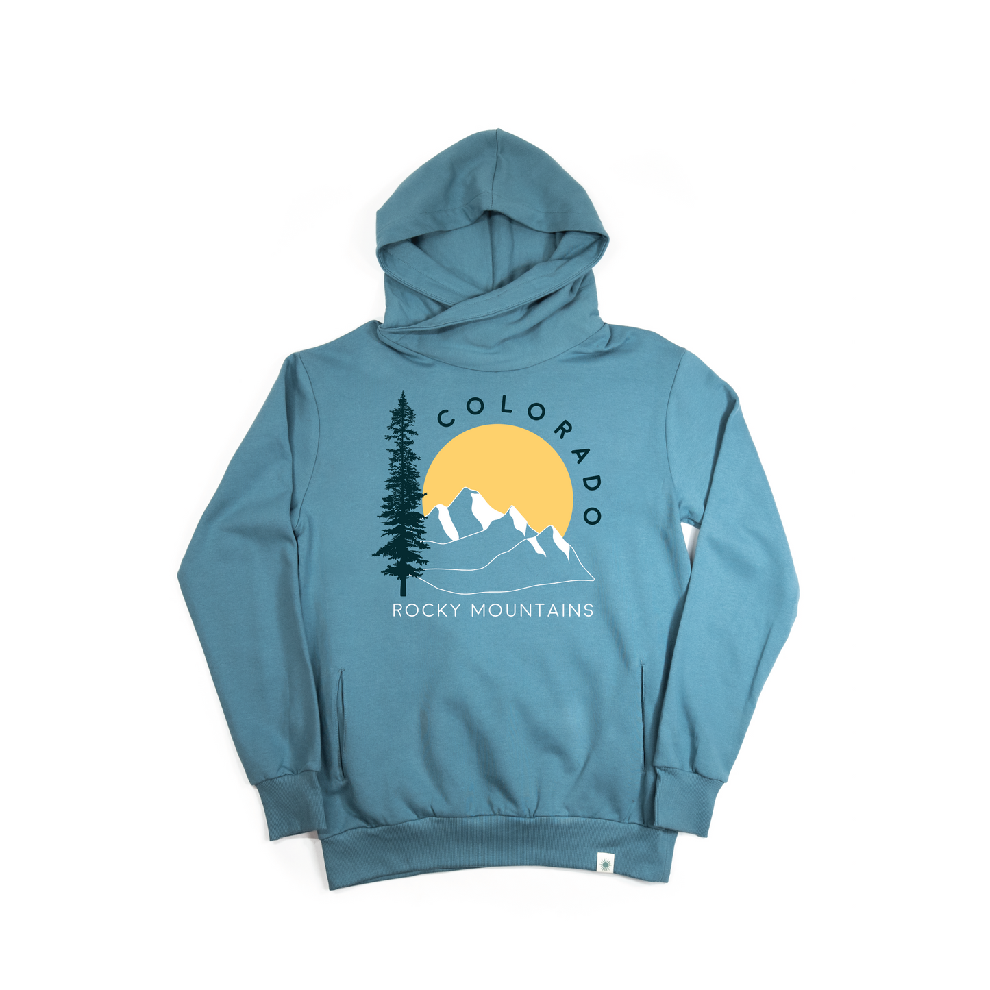 Colorado Mountain Tree Cowl Neck Hoodie