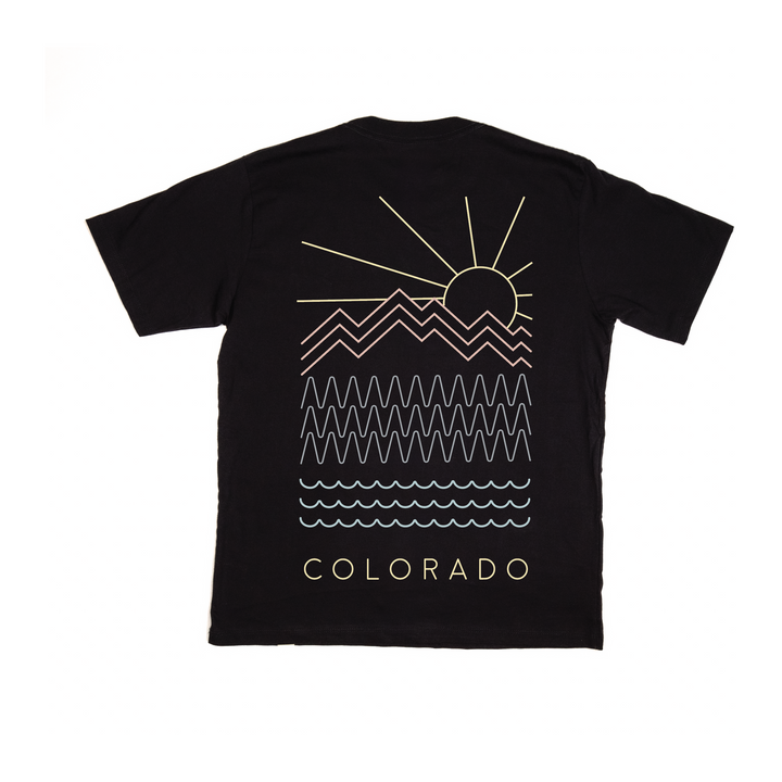Mountain Lines Colorado Khoa Black Shirt - Unisex