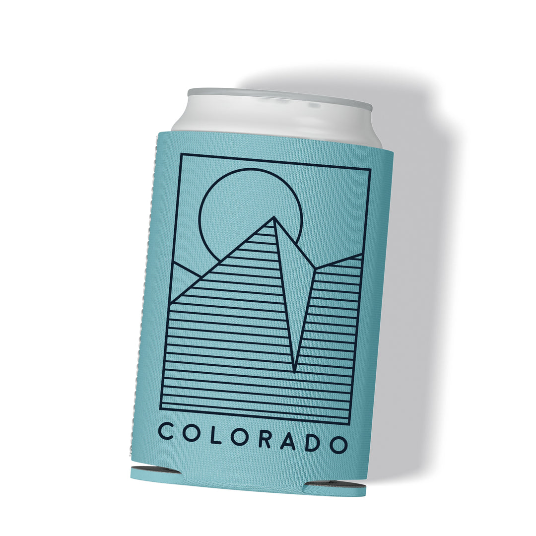 Geometric Mountain Colorado Can Cooler