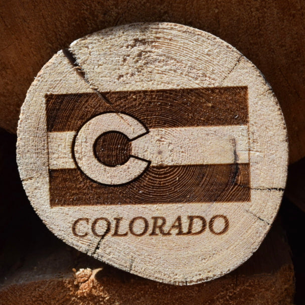 Colorado Flag Wood Coaster