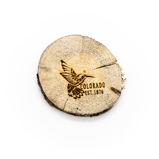 Colorado Hummingbird Wood Coaster