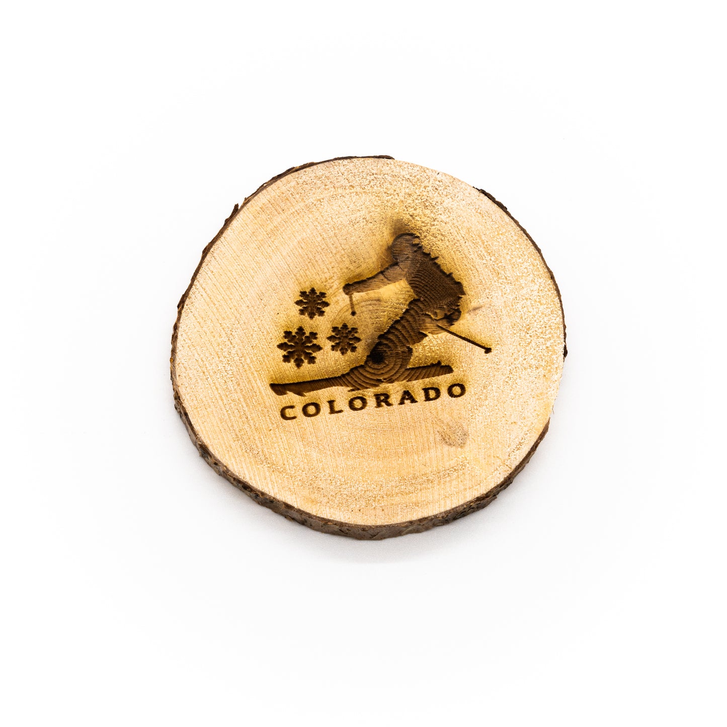 Colorado Skier Wood Coaster