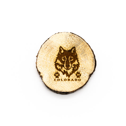 Colorado Wolf Wood Coaster