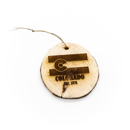Colorado Flag Wood Ornament