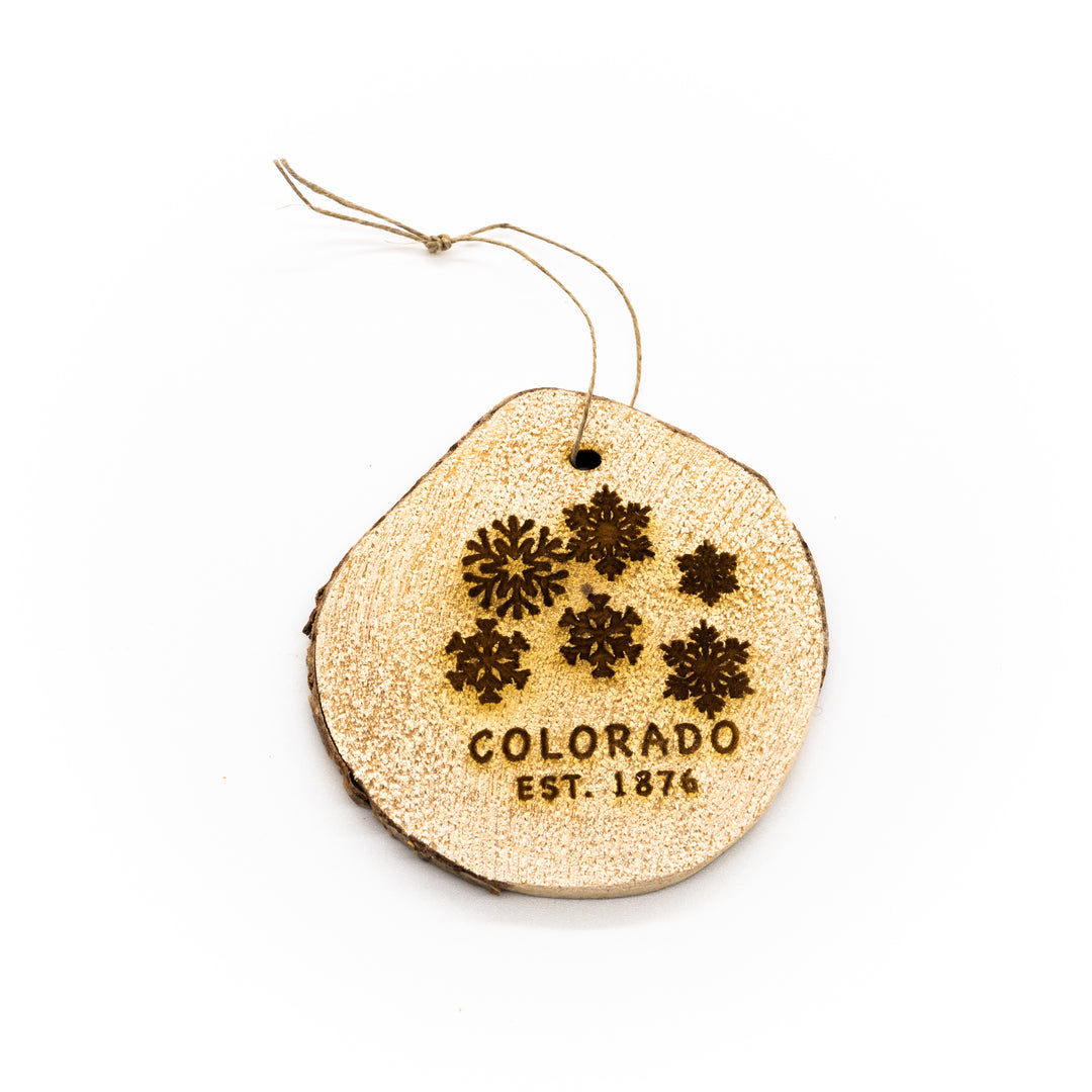 Colorado Snowflake Wood Ornament