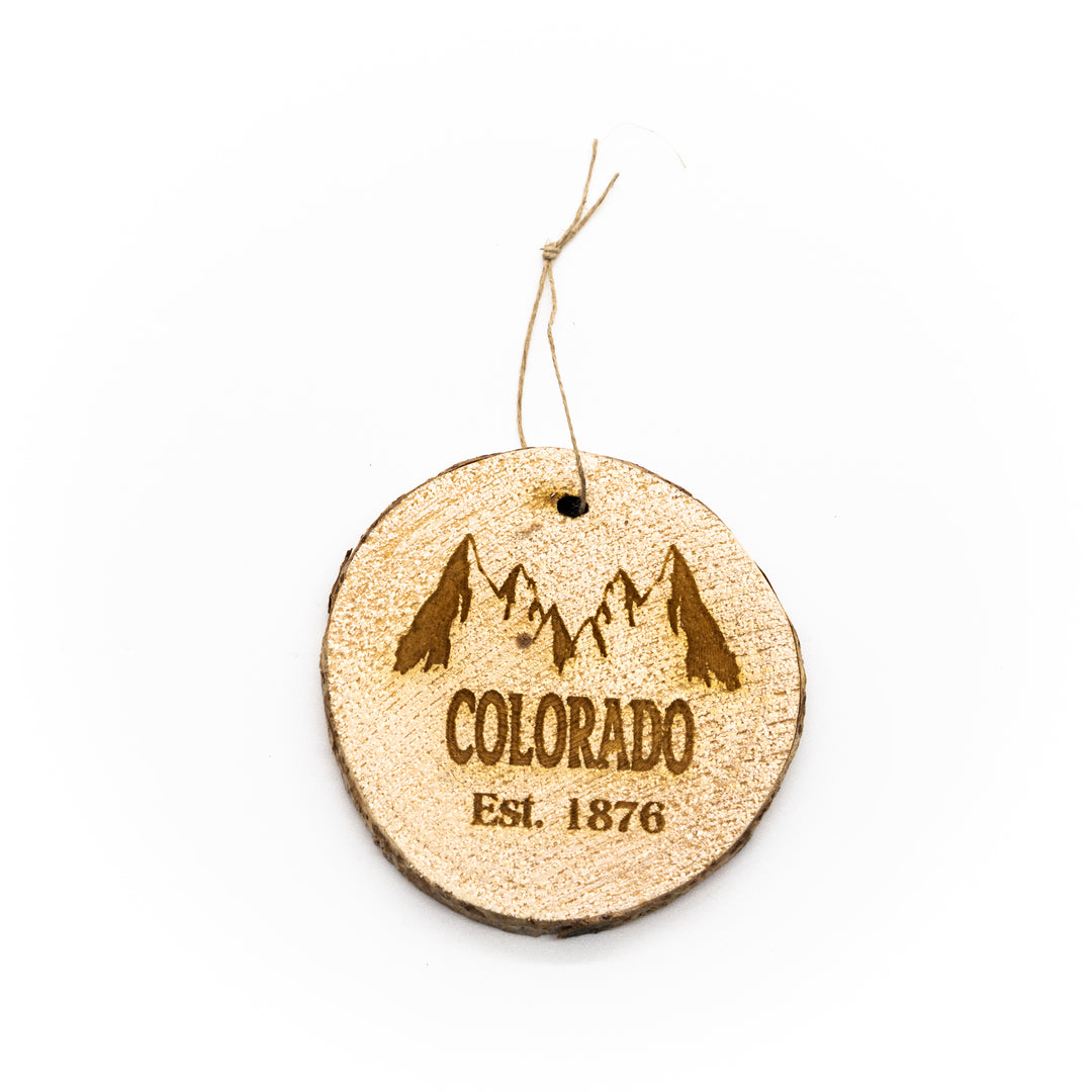 Colorado Mountain Wood Ornament