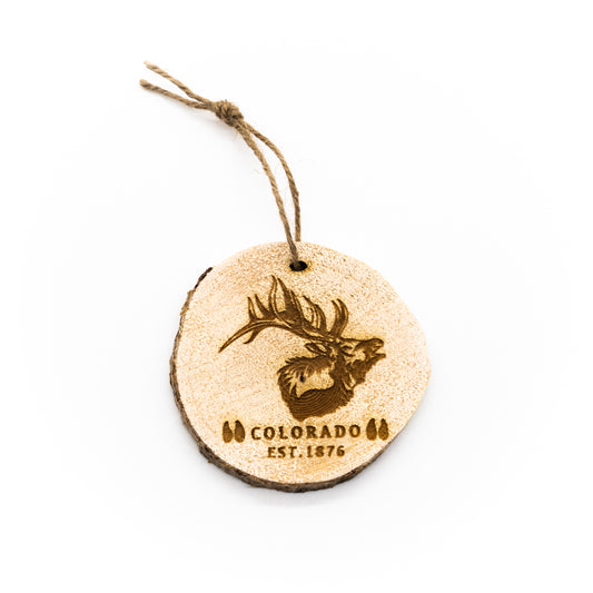 Colorado Elk Wood Ornament